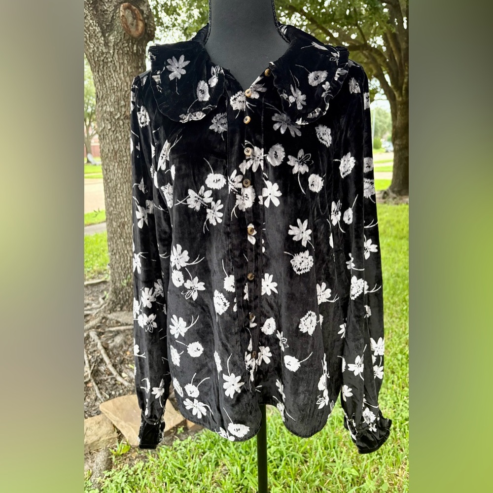 Anthropologie x Pilcro Charcoal Blouse : XL